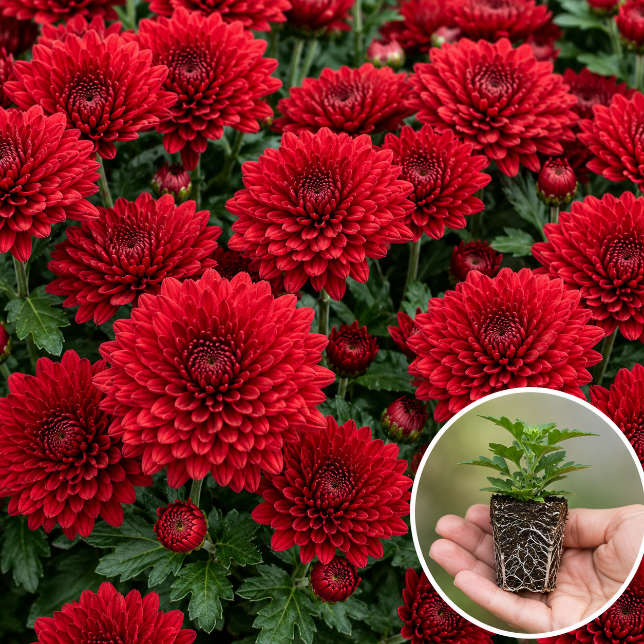 Хризантема кассетная Koori Red 1 шт • купить Хризантема кассетная